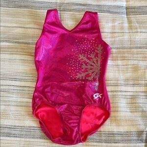 GK Fuchsia Leotard with Snowflake design | Adult XS